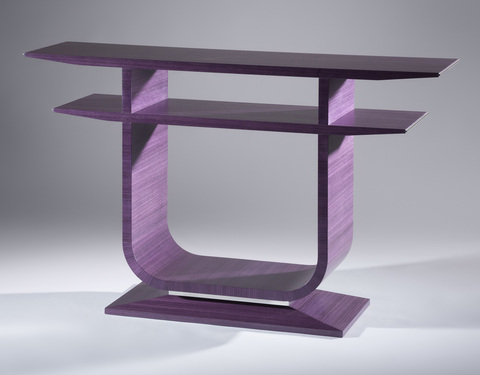 Emaile_console_table_in_purple_koto_with_polished_aluminium_detail_main